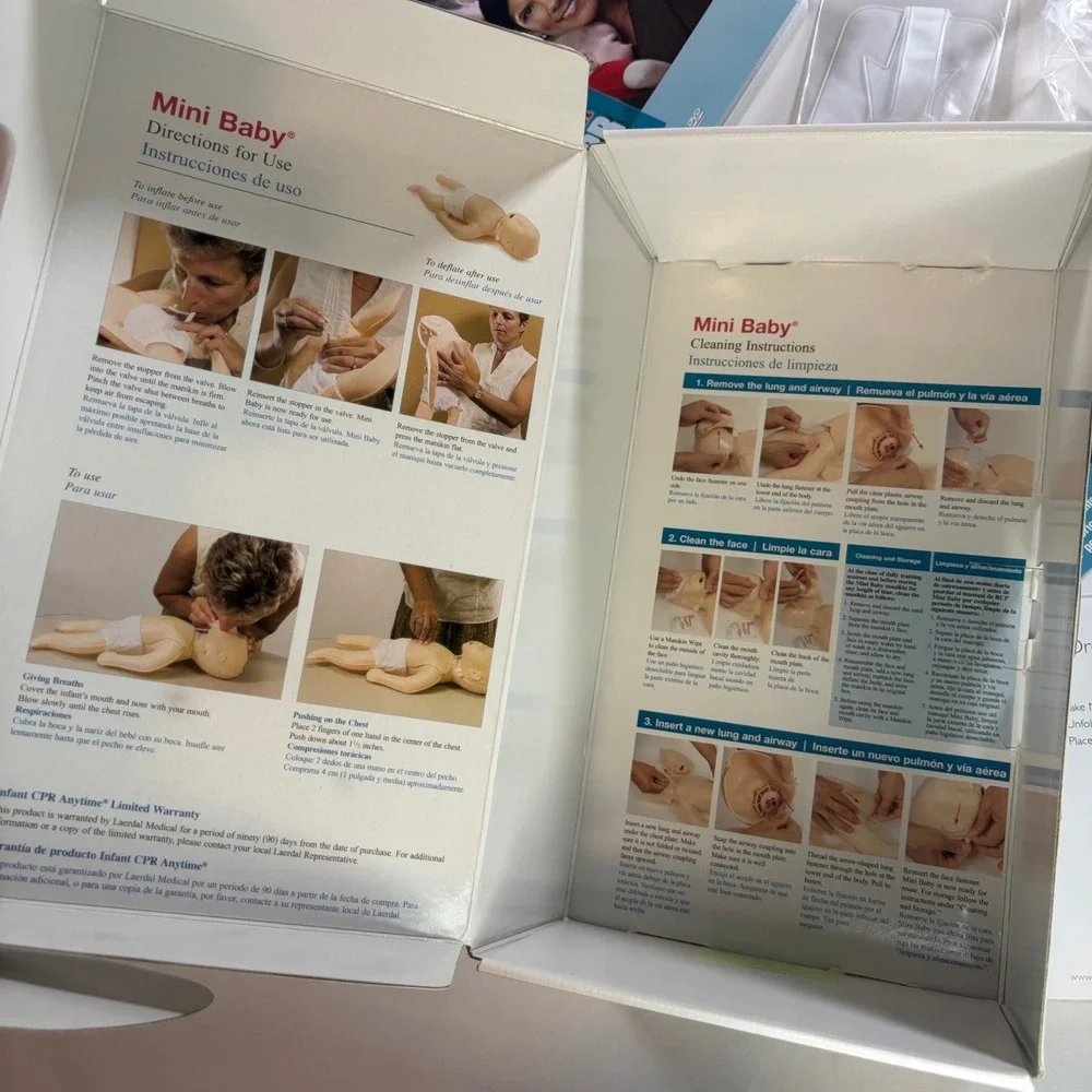 American Heart Association Infant CPR Anytime Kit Mini Baby Manikin DVD Laerdal